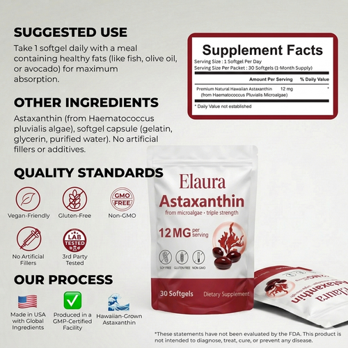 Elaura Astaxanthin Soft Gels